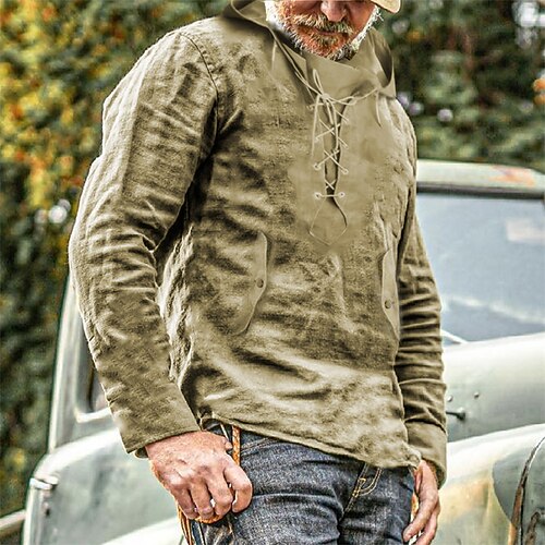 

Men's Pullover Hoodie Sweatshirt Green Hooded Solid Color Sports & Outdoor Streetwear Casual Big and Tall Winter Fall Clothing Apparel Hoodies Sweatshirts Long Sleeve / Spring