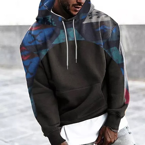 

Men's Unisex Pullover Hoodie Sweatshirt Blue Hooded Graphic Prints Print Daily Sports 3D Print Streetwear Designer Casual Spring & Fall Clothing Apparel Hoodies Sweatshirts Long Sleeve