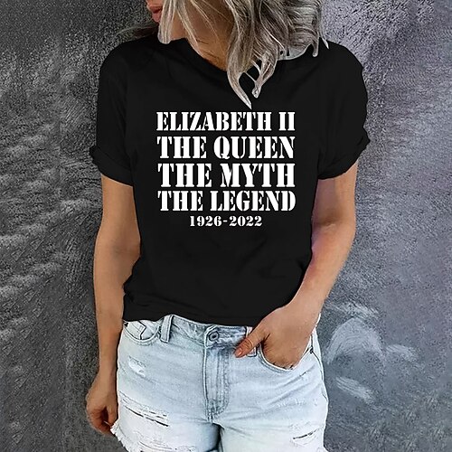 

Women's T shirt Tee Pink Yellow Wine Graphic Letter Print Short Sleeve Daily Holiday Basic Round Neck Regular 100% Cotton Painting S