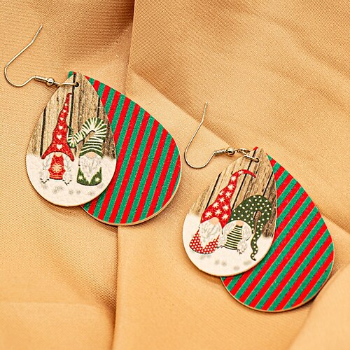 

1 Pair Drop Earrings Earrings For Women's Christmas Gift Festival PU Leather Pear Cut Holiday Fashion Birthday