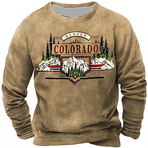 

Men's Unisex Sweatshirt Pullover Tree Graphic Prints Print Daily Sports Holiday 3D Print Streetwear Designer Casual Clothing Apparel Hoodies Sweatshirts Long Sleeve Brown