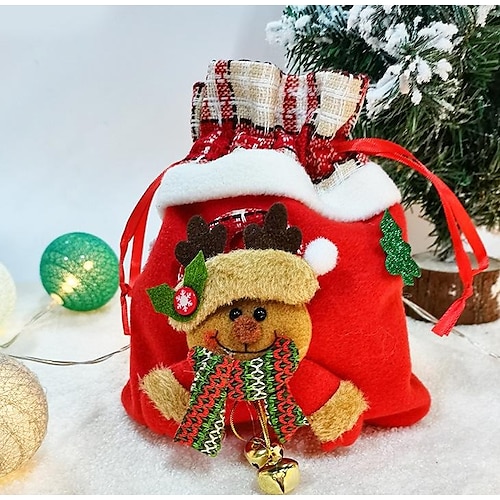 

christmas candy bag apple bag gift bag fawn bear santa mall kindergarten christmas decoration