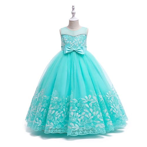 

Girls ' Vestido de una línea Sin Mangas Flor Gráfico impreso en 3D Vestidos Estilo lindo Princesa Poliamida Vestido Verano Primavera Niños Rendimiento Pegeant