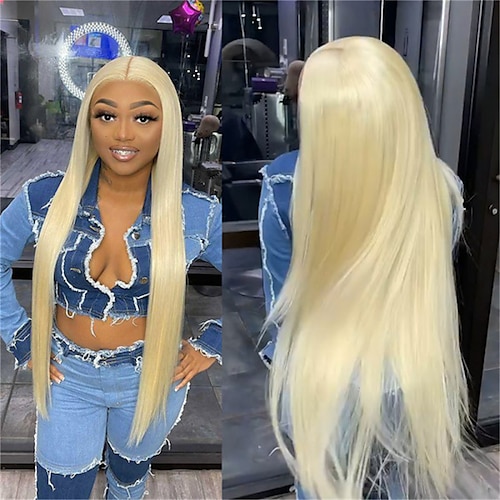 

Human Hair 13x4 Lace Front Wigs Blonde Wigs Pure 613 Straight Hair Blonde