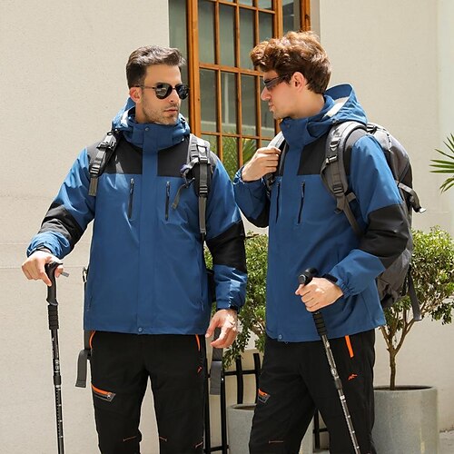 

Men's Hiking 3-in-1 Jackets Ski Jacket Waterproof Hiking Jacket Fleece Winter Outdoor Thermal Warm Fleece Lining Waterproof Windproof Outerwear Trench Coat Top Hunting Ski / Snowboard Fishing Light