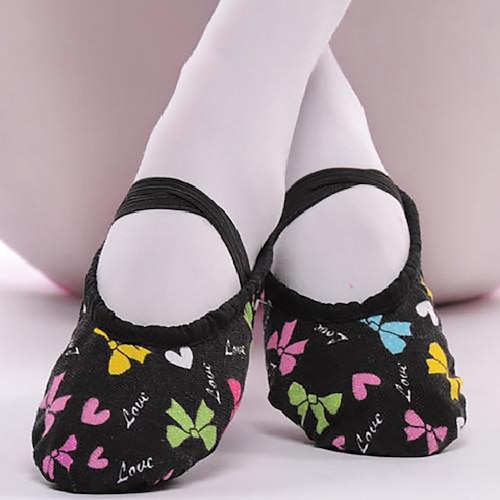 

Women's Ballet Shoes Practice Trainning Dance Shoes Stage Indoor Professional Heel Pattern / Print Butterfly Flat Heel Elastic Band Black