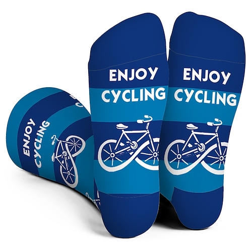 

Socks Cycling Socks Men's Women's Bike / Cycling Breathable Soft Comfortable 1 Pair Graphic Cotton Blue S M L / Stretchy