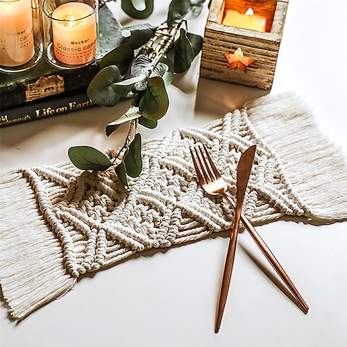 

Nordic Hand-woven Placemat Coaster Thickened Heat Insulation Table Mat Non-slip Decoration