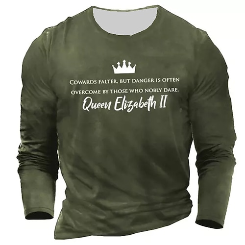 

Homens Unisexo Camiseta Letra Estampas Abstratas Gola Redonda Verde Azul Marinha Cinzento Preto Impressão 3D Ao ar livre Rua Manga Longa Imprimir Roupa Básico Esportes Designer Casual