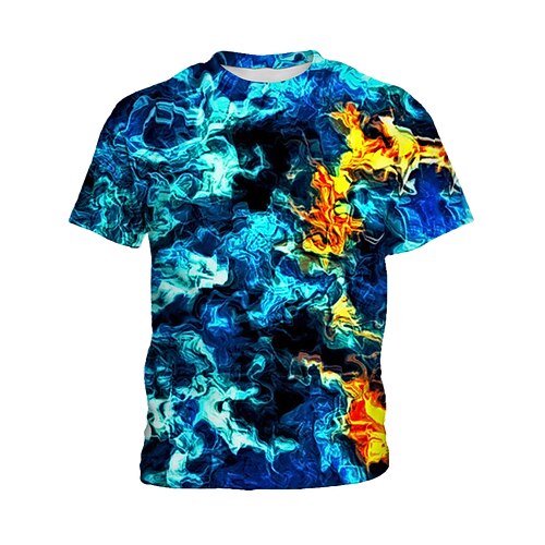 

Kids Boys T shirt Graphic Outdoor 3D Print Short Sleeve Crewneck Cool 4-12 Years Winter Blue