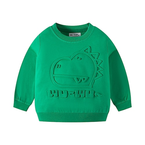 

Kids Boys Sweatshirt Cartoon Outdoor Long Sleeve Fashion Cotton 2-8 Years Winter Green Yellow