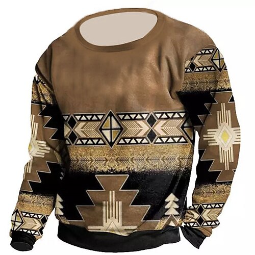 

Men's Unisex Sweatshirt Pullover Brown Crew Neck Graphic Prints Print Daily Sports Holiday 3D Print Streetwear Designer Casual Spring & Fall Clothing Apparel Hoodies Sweatshirts Long Sleeve