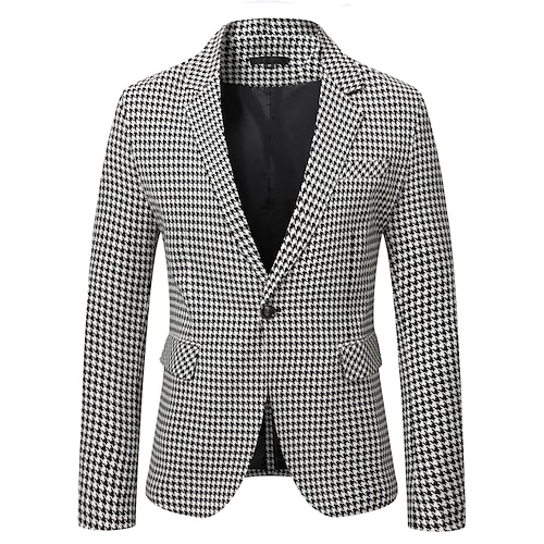 

Herre Mode Blazer Normal Standard pasform Linje Single Breasted En-knap Sort 2023