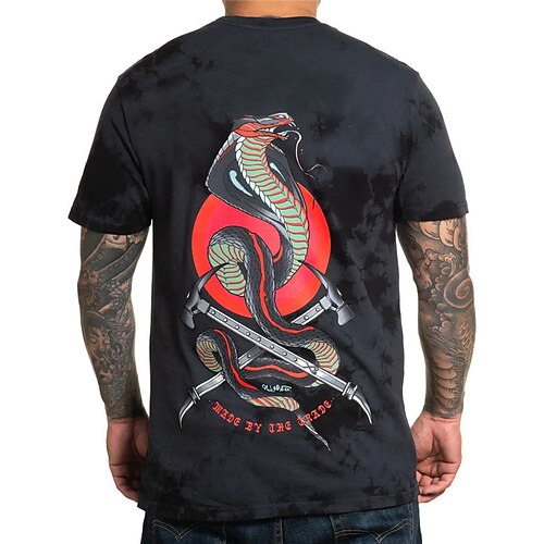 

Men's Unisex T shirt Tee Graphic Prints Snake Crew Neck Black Short Sleeve 3D Print Outdoor Street Print Tops Sports Designer Casual Big and Tall / Summer / Summer