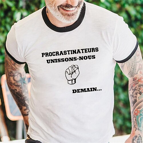

Men's Unisex T shirt Tee Letter Graphic Prints Crew Neck Beige Short Sleeve Hot Stamping Outdoor Street Print Tops Sports Designer Casual Big and Tall / Summer / Summer