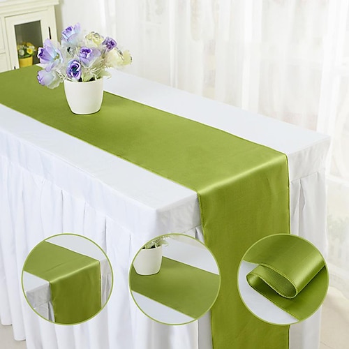 

Solid Color Satin Satin Table Flag High-Density Lock Wedding Decoration Simple Modern Nordic Style Satin Coffee Table Table Mat