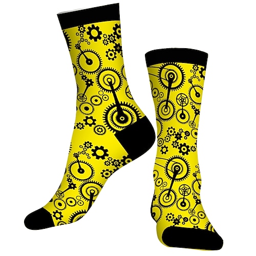 

Socks Compression Socks Cycling Socks Athletic Socks Men's Women's Bike / Cycling Breathable Anatomic Design Wearable 1 Pair Gear Cotton Black Yellow S M L / Stretchy / Lightweight