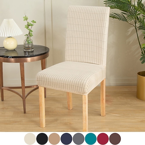 

1 Piece Stretch Dining Chair Slipcover,Jacquard Spandex Stretch Chair Protector Cover Seat Cover with Elastic Band for Dining Room,Wedding, Ceremony, Banquet,Christmas Decor