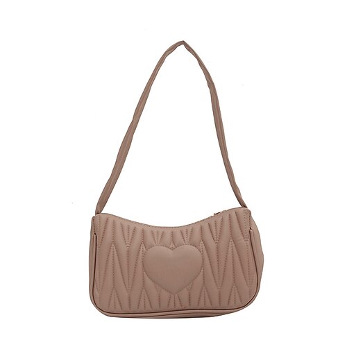 

Women's Leather Bag Shoulder Bag PU Leather Zipper Solid Color Daily Going out Camel