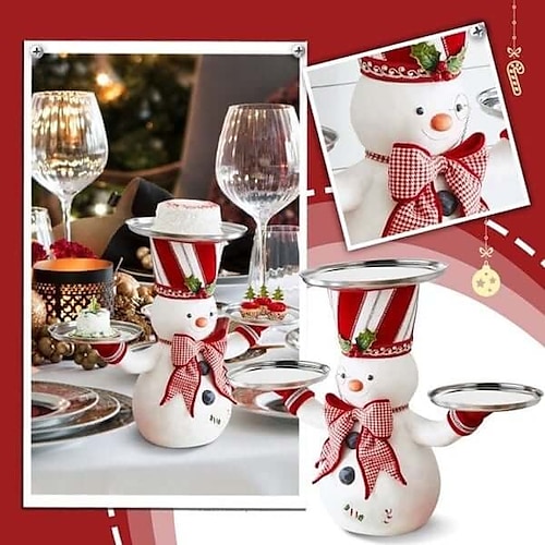 

christmas snowman snack rack resin crafts garden living room small ornaments decorations