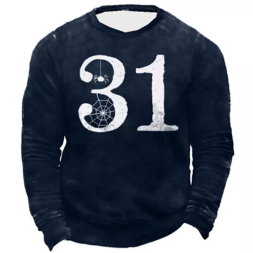 

Men's Unisex Sweatshirt Pullover Navy Blue Crew Neck Graphic Prints Print Daily Sports Holiday 3D Print Streetwear Designer Casual Spring & Fall Clothing Apparel Hoodies Sweatshirts Long Sleeve