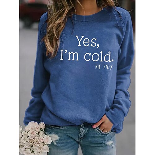 

Women's Sweatshirt Pullover Letter Print Casual Daily 3D Print Cotton Casual Clothing Apparel Hoodies Sweatshirts Loose Fit Green White