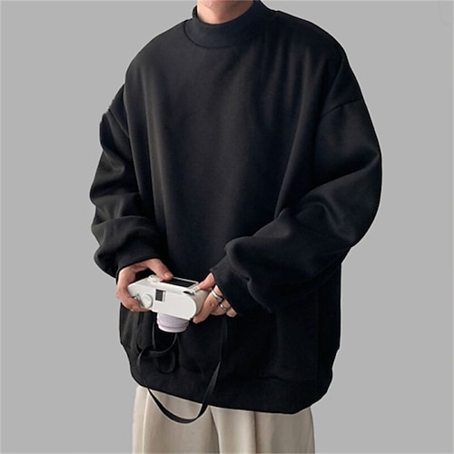 

Men's Sweatshirt Pullover Blue Black Crew Neck Solid Color Sports & Outdoor Streetwear Casual Big and Tall Winter Fall Clothing Apparel Hoodies Sweatshirts Long Sleeve / Spring