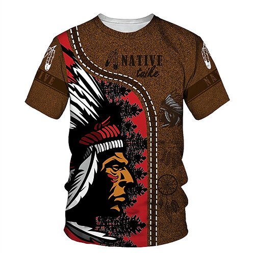 

Men's Unisex T shirt Tee Graphic Prints Human Crew Neck Red Coffee Short Sleeve 3D Print Outdoor Street Print Tops Sports Designer Casual Big and Tall / Summer / Summer