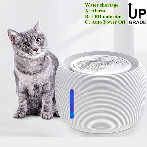 

Cat Water Fountain 84oz/2.5L Ultra Quiet Pet Water Fountain with Auto Power off Pump LED Indicator Light Hygienic Quadruple Filtration Dog Water Bowl Dispenser for Cats Dogs Multiple Pets