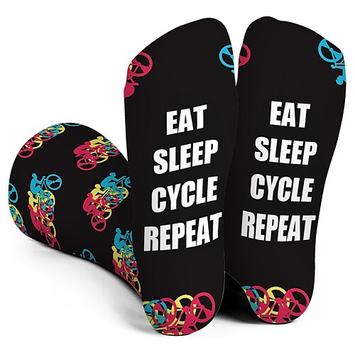 

Socks Cycling Socks Men's Women's Bike / Cycling Breathable Soft Comfortable 1 Pair Graphic Cotton Black S M L / Stretchy