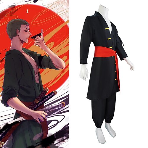 

Inspirado por One Piece Película: Rojo Roronoa Zoro Animé Disfraces de cosplay Japonés Trajes De Cosplay Manga Larga Disfraz Para Hombre