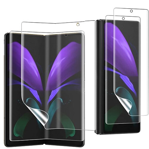 

(2 Sets 4 Packs) Orzero Compatible for Samsung Galaxy Z Fold 4 5G 2 Pack TPU Front Screen Protector and 2 Pack Inside Screen Protector (Not Glass) HD Bubble-Free Anti-Scratch