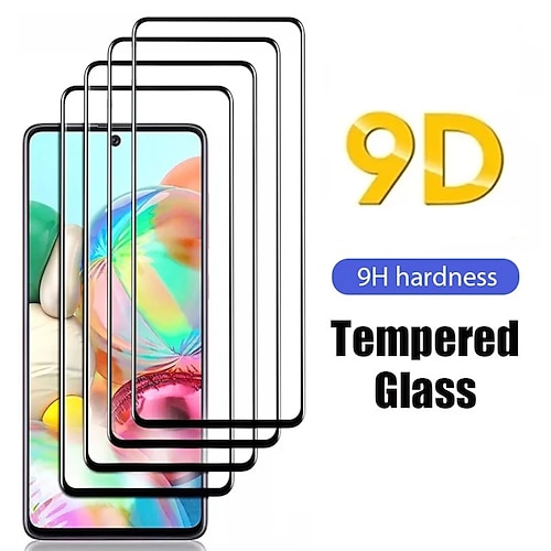 

[4 Pack] 9D Tempered Glass For Samsung Galaxy A51 A52 A71 A72 A22 A32 A21S A53 Screen Protectors For Samsung S21 Plus S22 S20 FE