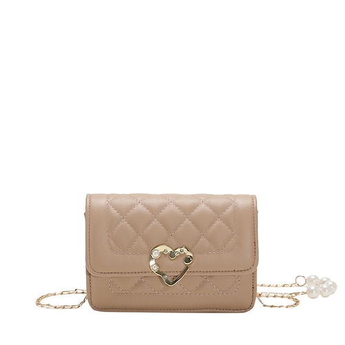 

Women's Crossbody Bag PU Leather Zipper Solid Color Daily Going out White Black Khaki