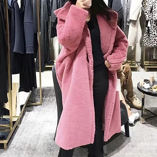 

Women's Winter Coat Warm Breathable Outdoor Daily Wear Vacation Going out Pocket Single Breasted Turndown Active Fashion Comfortable Street Style Solid Color Regular Fit Outerwear Long Sleeve Winter