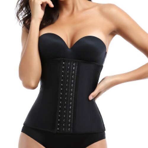 

Espartilho Mulheres Espartilhos Baile de Formatura Festas Noite Bandagem Preto Sensual Sem Busto Colchete Frente Única Compressão abdominal Cor imaculada Outono Inverno
