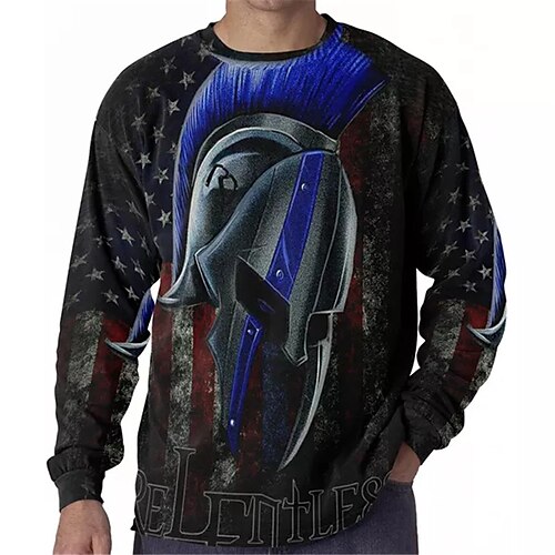 

Men's Unisex Sweatshirt Pullover Black Crew Neck Graphic Prints National Flag Print Daily Sports Holiday 3D Print Streetwear Designer Casual Spring & Fall Clothing Apparel Hoodies Sweatshirts Long