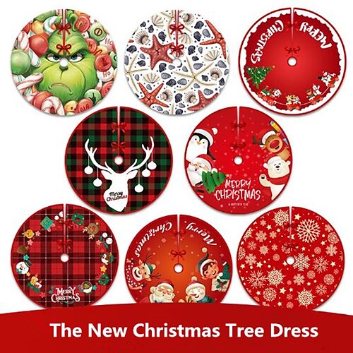 

New Christmas Tree Dress Creative Fine Print Tree Base Decoration Christmas Supplies Ornaments 9090CM