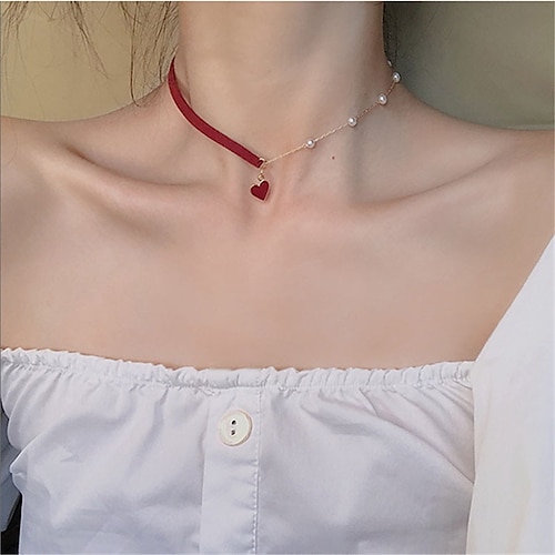 

1PC Necklace For Women's Wedding Sport Gift Leather Alloy Classic Heart