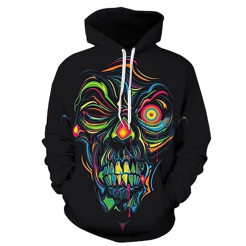 

Men's Unisex Pullover Hoodie Sweatshirt Hooded Graphic Prints Human Print Daily Sports 3D Print Streetwear Designer Casual Clothing Apparel Hoodies Sweatshirts Long Sleeve Black