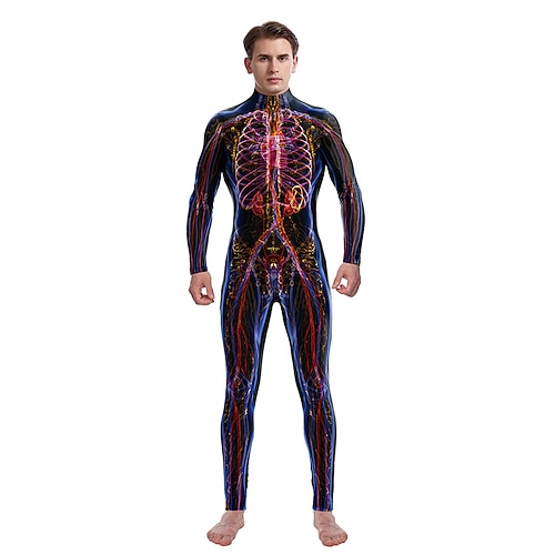 Tutina Halloween Neonato Nero Costume Maniche Lunghe Teschio Stampato