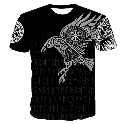 

Men's Unisex T shirt Tee Graphic Prints Eagle Crew Neck Black 3D Print Outdoor Street Short Sleeve Print Clothing Apparel Vintage Sports Casual Big and Tall / Summer / Summer