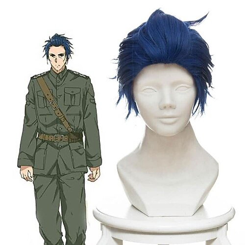 

Violet Evergarden Gilbert Bougainvillea Short Mixed Blue Anime Cosplay Man Wigs