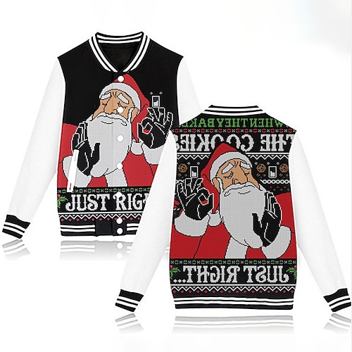 

Inspired by Christmas Santa Claus Cartoon Manga Polyster Anime Graphic Coat For Men's / Women's / Couple's