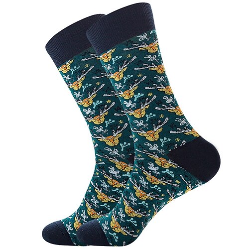 

Women's 1 Pair Sport Socks / Athletic Socks Casual Socks Sport Fashion Comfort Cotton Christmas Christmas Medium Fall Winter Green Black Blue