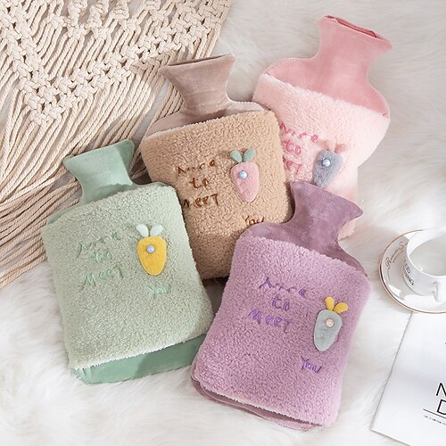 

Hot Water Bag Bottle Rubber Warm Carrot Water Bag Pouch with Soft Cover for Neck and Shoulder Back Hand Legs Waist Warm Winter Gift
