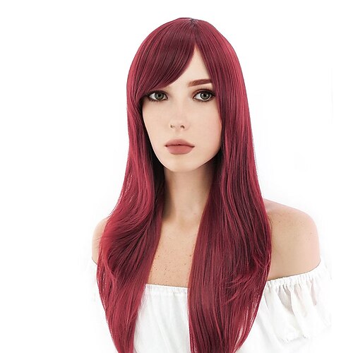 

Batman Poison Ivy Long Wavy Dark Red Cosplay Party Wigs