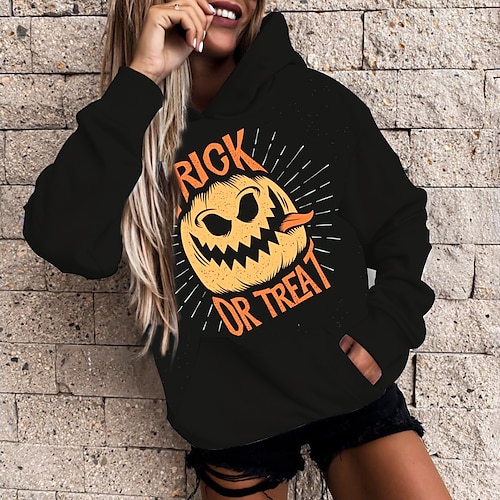 

Inspired by Halloween Pumpkin Trick or Treats Hoodie Cartoon Manga Anime Front Pocket Graphic Hoodie For Men's Women's Unisex Adults' 3D Print 100% Polyester