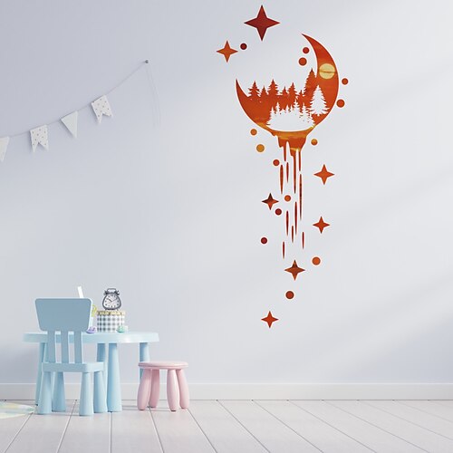 

Cartoon Creative Moon Wall Stickers Living Room / Kids Room & kindergarten Removable / Pre-pasted PVC Home Decoration Wall Decal 1pc