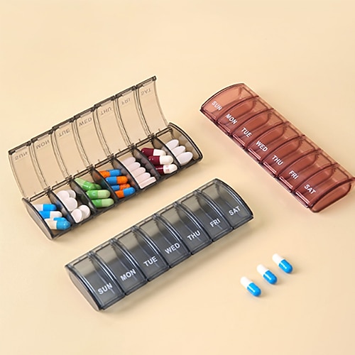 

1PC Portable 7 Days Weekly Tablet Holder Pill Medicine Box Storage Organizer Container Case Transparent Pill Box Splitters